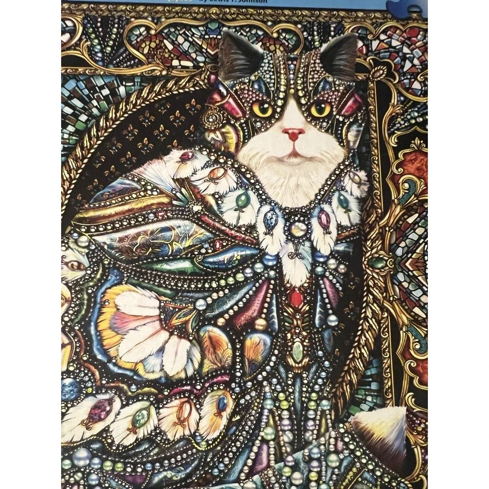 White Mountain Jeweled Cat 1000-Piece Interlocking Jigsaw Puzzle MPN 1446